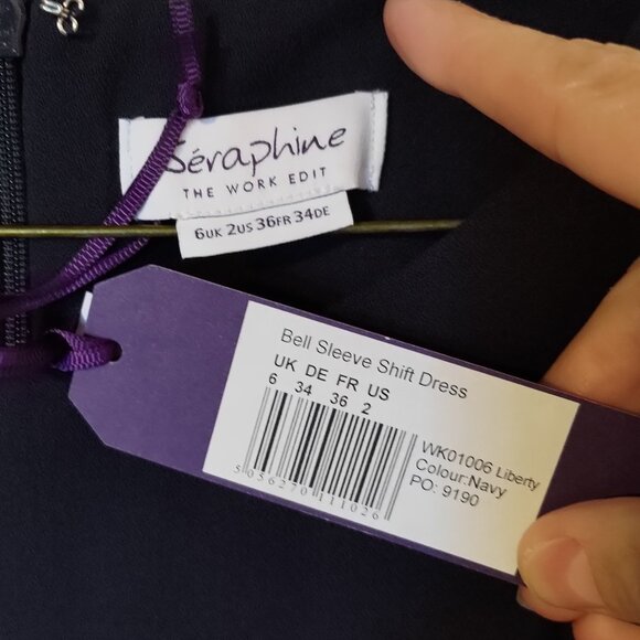 Seraphine NWT navy blue maternity shift dress - US 2 / UK 6 - Picture 4 of 6